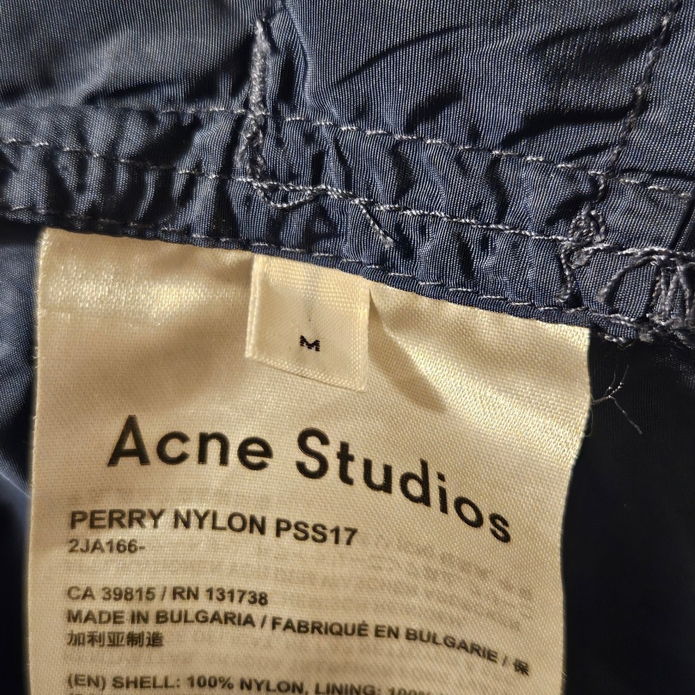 Acne Studios Perry Nylon Face Patch Swim Shorts Navy Blue Mens Size Medium - Picture 7 of 10